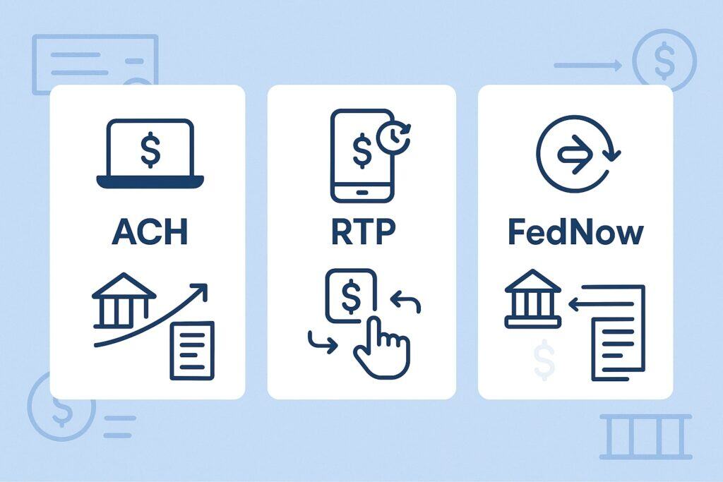 Comparing ACH, RTP, and FedNow