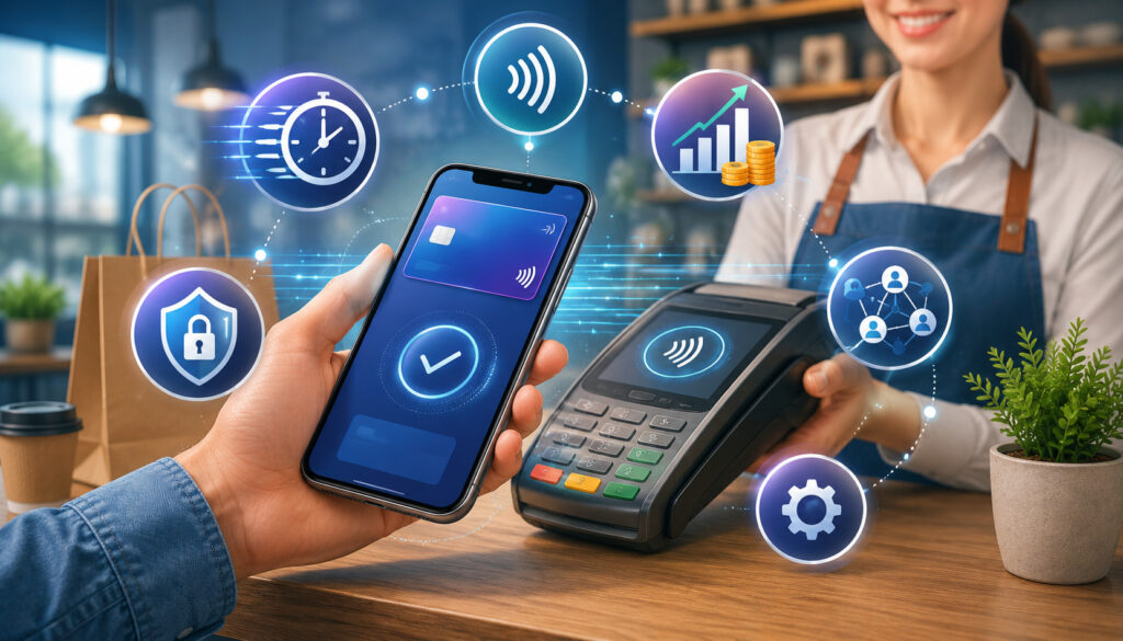 Mobile wallet tap-to-pay transaction with POS terminal
