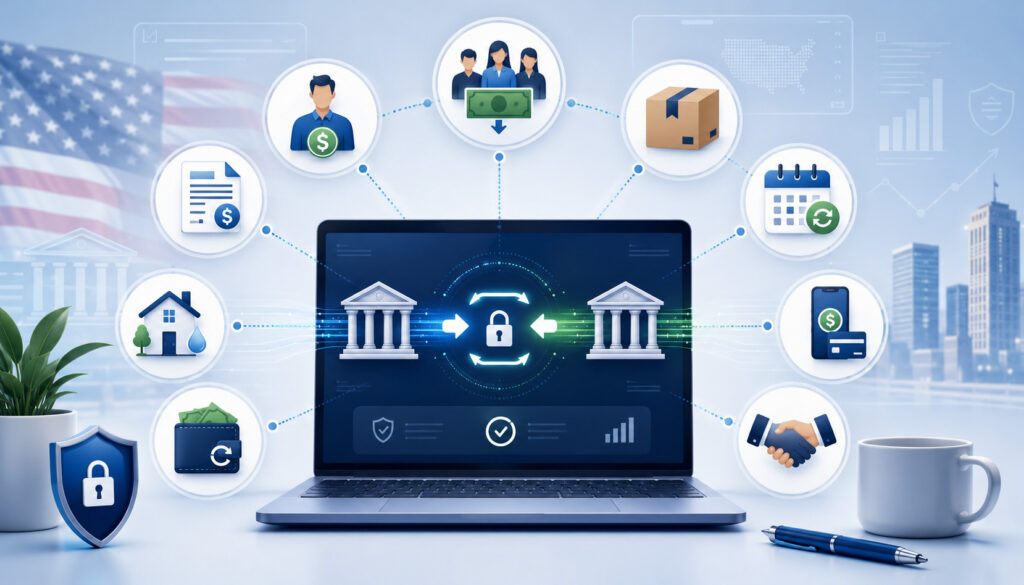 Secure ACH transfer use cases illustration