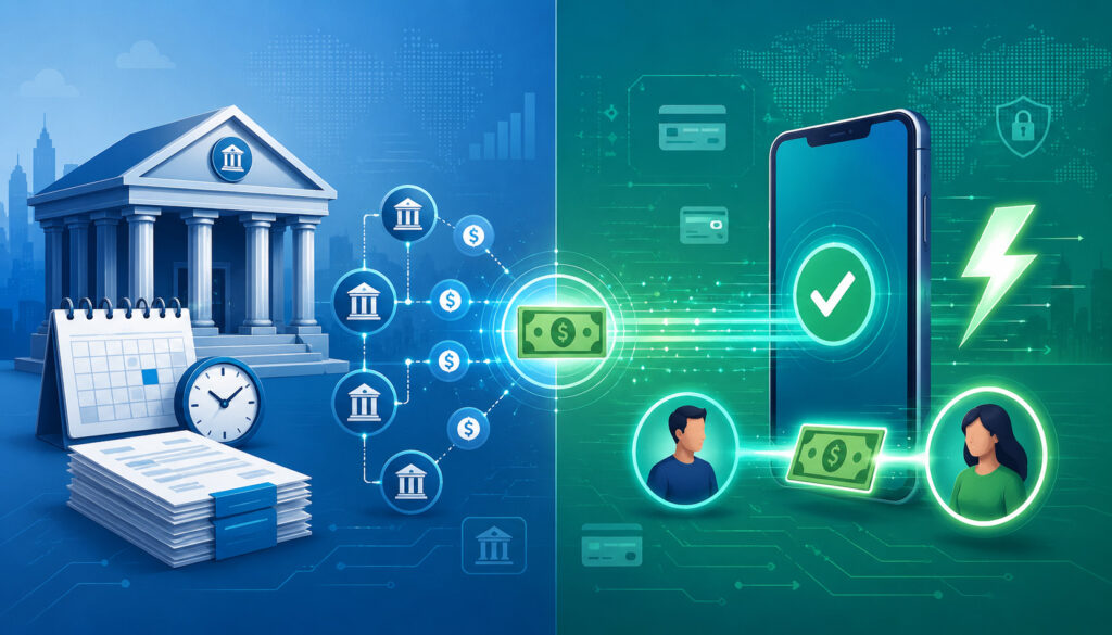 Same-Day ACH vs instant payments illustration