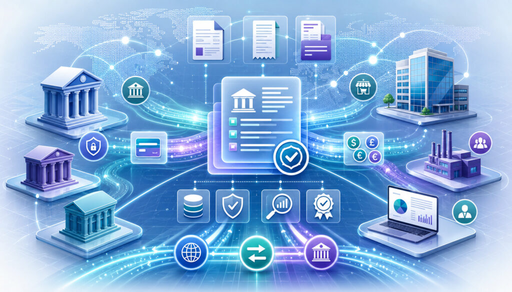 ISO 20022 payment data network illustration