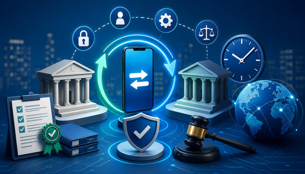 Real-time payment regulations and settlement finality illustration