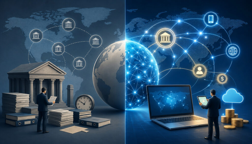 Traditional vs modern cross-border settlement models
